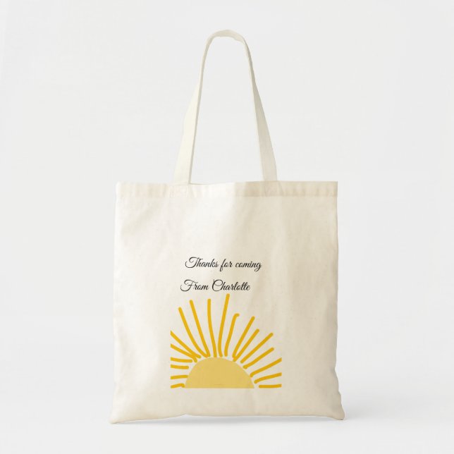 thanks for coming add name text message sun tote bag (Front)