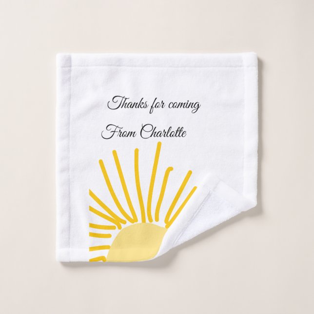 thanks for coming add name text message sun wash cloth (Wash Cloth)