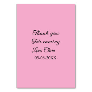 thanks for coming add name text message table number