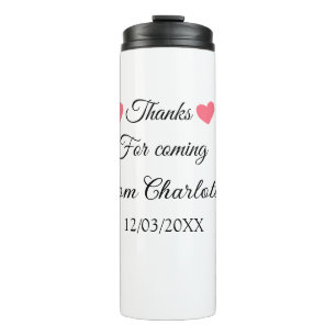 thanks for coming add name text message  thermal tumbler