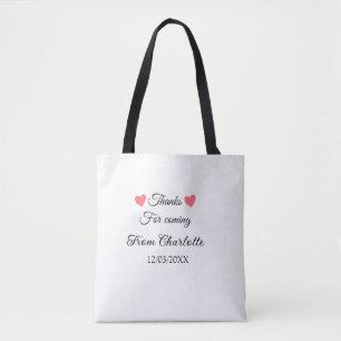 thanks for coming add name text message  tote bag