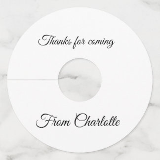 thanks for coming add name text message  wine glass tag