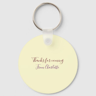 thanks for coming add name text message yellow pas key ring