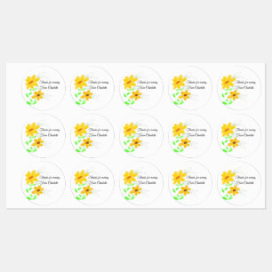 thanks for coming add name text yellow sunflower b