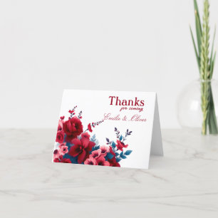 Thanks for coming and your name thank you card