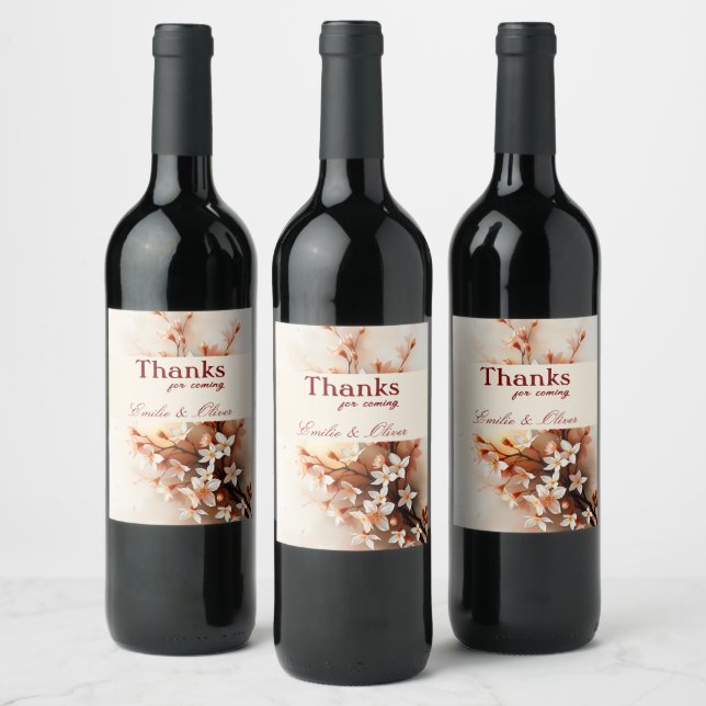 Thanks for coming and your name wine label (Bottles)