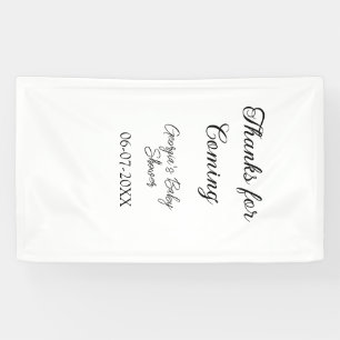 Thanks for coming baby shower modern simple typogr banner