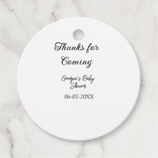 Thanks for coming baby shower modern simple typogr favour tags