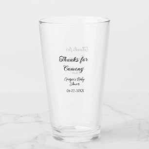 Thanks for coming baby shower modern simple typogr glass