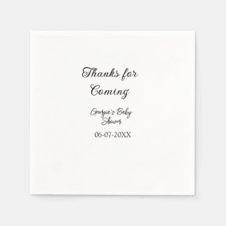 Thanks for coming baby shower modern simple typogr napkin