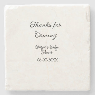 Thanks for coming baby shower modern simple typogr stone coaster