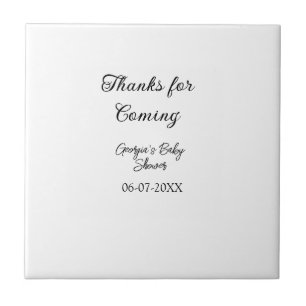 Thanks for coming baby shower modern simple typogr tile