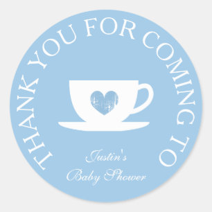 Thanks for coming baby shower tea party stickers