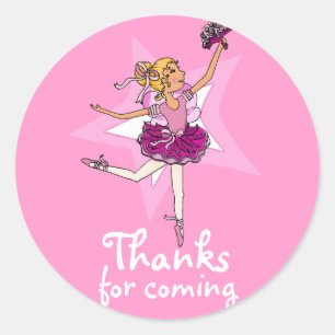 Thanks for coming ballarina girls birthday sticker