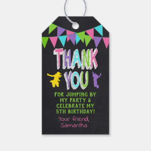 Thanks for Coming Jump Party Pink Favour Tag