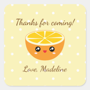 Thanks For Coming Orange You Glad Birthday Party Square Sticker