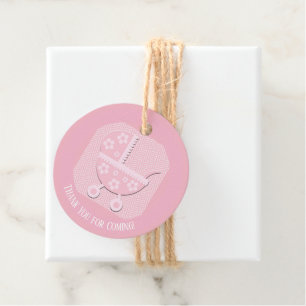 Thanks for Coming Pink Baby Shower Favour Tags