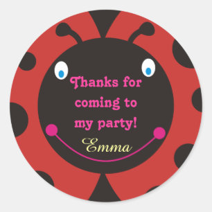 Thanks for coming to my party! Ladybug Stickers