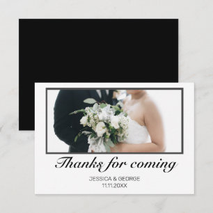 Thanks for Coming Wedding Photo Card