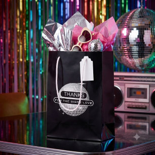 THANKS For Disco Love Ball Retro Birthday  Small Gift Bag