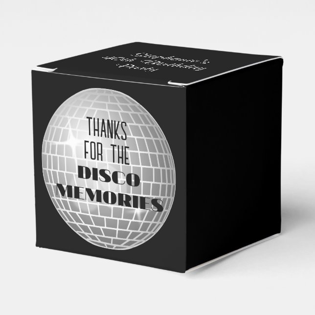 Thanks For Disco Memories Birthday Bachelorette Favour Box (Front Side)
