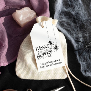 Thanks for Dropping By Halloween Party Favour Ta Gift Tags