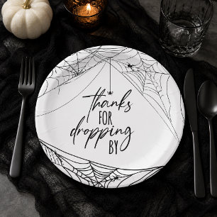 Thanks for Dropping By Spiderweb Halloween Paper Plate