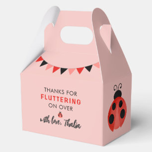 Thanks For Fluttering on Over Pink Ladybug Favour Box