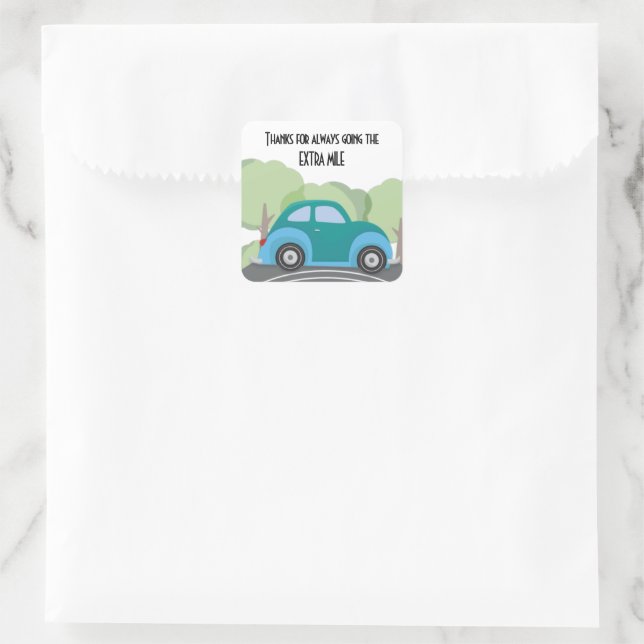 Thanks for Going Extra Mile Square Sticker (Bag)