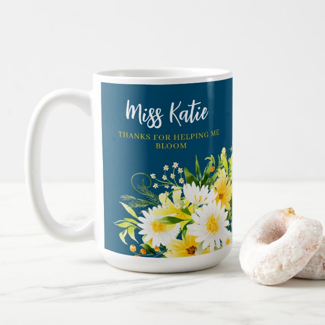 Thanks For Helping Me Bloom Daisy Mug (With Donut)