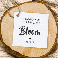 Thanks for Helping Me Bloom Flower Gift Tag, Kraft