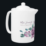Thanks For Helping Me Bloom Tea Pot<br><div class="desc">Show appreciation with this lovely watercolor floral,  "Thanks for helping me bloom" tea pot! Perfect for teachers! Matching mug available!</div>