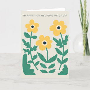 Thanks for Helping Me Grow Greeting Card, Blank Thank You Card