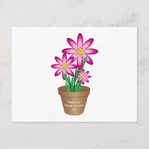 Thanks For Helping Me Grow - Happy Flower Postcard