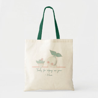 thanks for helping me grow pastel green plant tote bag