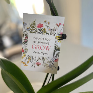 Thanks for helping me grow teacher / Daycare Gift  Thank You Card
