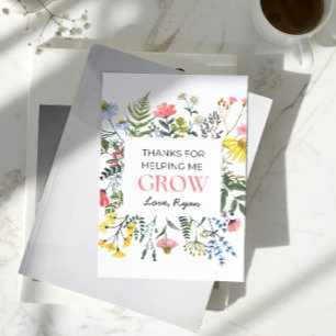 Thanks for helping me grow teacher / Daycare Gift  Thank You Card