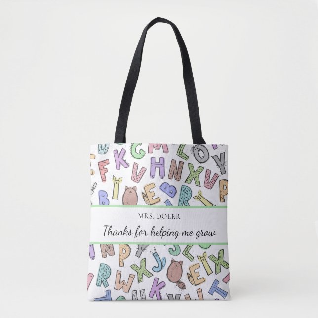 Thanks For Helping Me Grow Teacher Tote (Front)