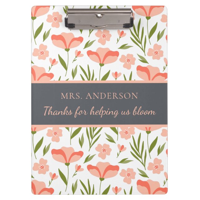 Thanks For Helping Us Bloom Clipboard (Front)