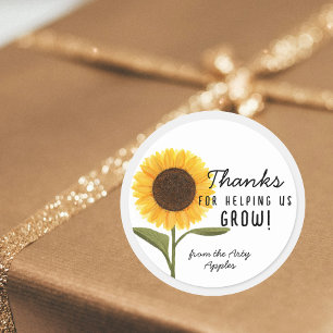 Thanks for Helping Us Grow! Sunflower Teacher  Classic Round Sticker