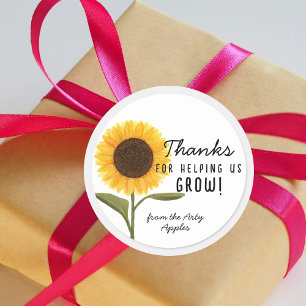 Thanks for Helping Us Grow! Sunflower Teacher  Classic Round Sticker