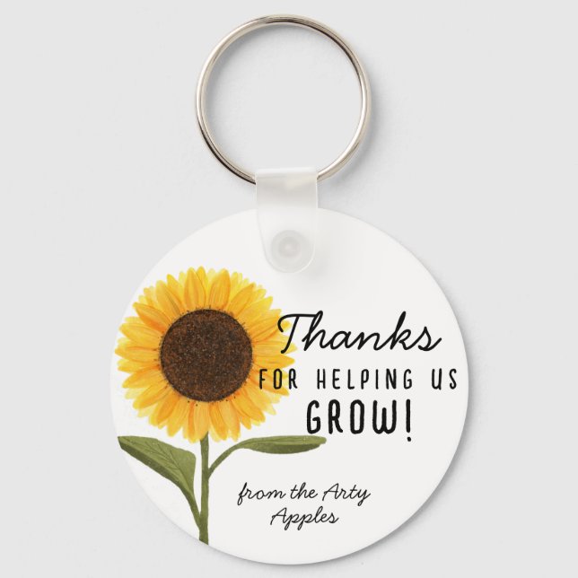 Thanks for Helping Us Grow! Sunflower Teacher  Key Ring (Front)
