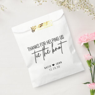 Thanks for helping us Tie the Knot Calligraphy Favour Bags