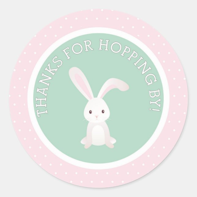 Thanks for Hopping by! Bunny Thank You Sticker (Front)
