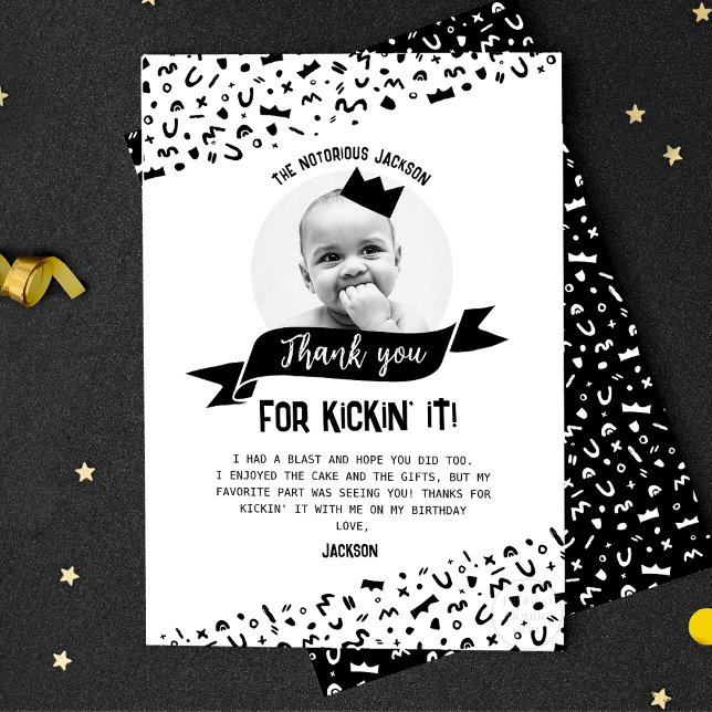 Thanks For Kickin' It With Me 90s Hip Hop Thank You Card (Creator Uploaded)