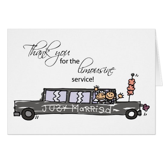 Thanks for Limousine Service Wedding Stick Figures Card