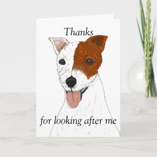 Thanks for looking after the dog cards customise (Front)