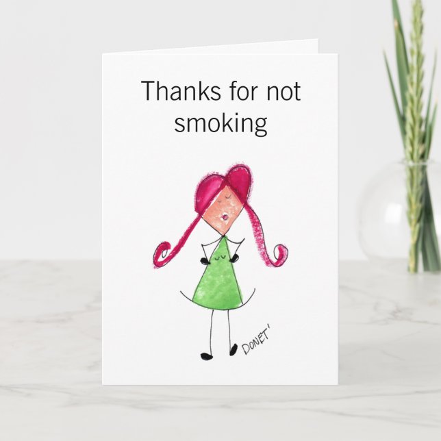 Thanks for not smoking thank you card (Front)
