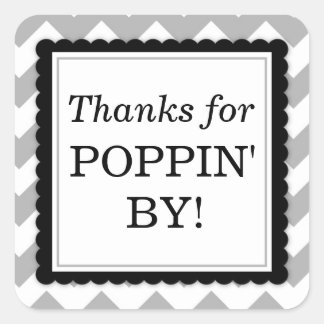 Thanks for Poppin' By Square sticker - Chevron