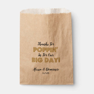 Thanks for Poppin In For Our Big Day Gold Favour Bags